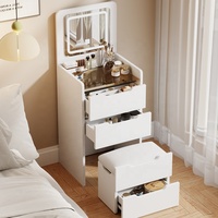 Nouvelle conception innovante, table de maquillage multifonctionnelle intelligente à trois couleurs, armoire de rangement de petite taille