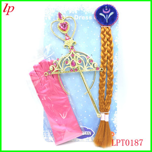 Ensemble Couronne, Baguette Magique et Tresse Elsa La Reine des Neiges en Résine Plastique, Jouet Coiffe LPT0173 - Product Image 4