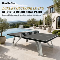 Table de ping-pong pliable d'extérieur OEM de 2,7 m, étanche et durable, avec plateau en panneau aluminium-plastique de 6 mm, pour parc, direct usine
