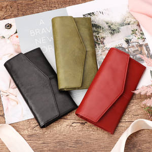 Cartera de mano de cuero genuino para mujer, cartera de mano de cuero genuino, bolso de dinero a la moda, con cremallera, tarjetero práctico, alta capacidad - Product Image 4