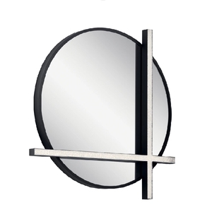 Espejo de <span class=keywords><strong>baño</strong></span> redondo vintage <span class=keywords><strong>con</strong></span> Marco, Bombilla Edison, iluminación LED, <span class=keywords><strong>luz</strong></span> cálida regulable, decoración moderna de granja, estante gratis - Product Image 1