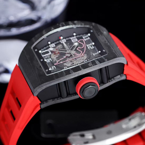 Nouvelle Arrivée 2026 Montre de Sport de Course Automatique Mécanique Squelette Forme Tonneau pour Homme avec Bracelet en Caoutchouc et Fibre de Carbone de Luxe - Product Image 5