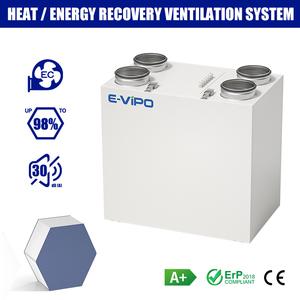 Ventilateur centralisé E-VIPO avec récupération de chaleur à 98 %, ventilateur d'évacuation, ventilation domestique, commande Wifi, échangeur de chaleur mural - Product Image 3