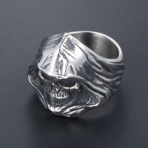 Skull <b>Ring</b> <b>Titanium</b> Steel Men's Halloween Jewelry SA863 - Product Image 4