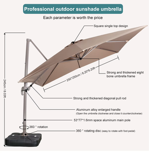 Gran oferta de fábrica, sombrillas de 3m, sombrillas de playa cuadradas con dosel antidecoloración y protección solar de alta calidad baratas - Product Image 2