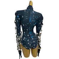 Combinaison sexy à paillettes et strass pour spectacle sur scène, combinaison une pièce en spandex pour femmes, tenue de club, tenue de showgirl, tenue de festival, vêtements de danse