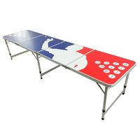 Mesa de Beer Pong Moderna de Aluminio de 8 pies para Exteriores, Diseño de Panel de Color Personalizado, Plegable y Portátil, para Taller o Sala de Estar