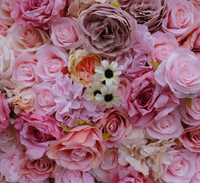 3D Vierkante Eco-vriendelijke Moderne Zijden Kunstbloemen Wandpanelen met Witte Bloemen Rolbare Achtergrond voor Bruiloftdecoratie
