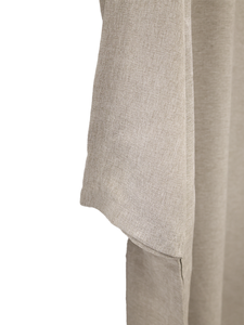 <b>Men's</b> Beige <b>Thobe</b> Embroidery Short Sleeve Floor Length Loose Fit Polyester Breathable Summer Prayer Robe Middle East Style - Product Image 4