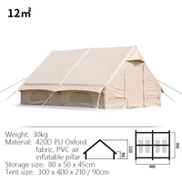 Tente de camping gonflable portable quatre saisons, une chambre – Ouverture automatique rapide, étanche >3000 mm, installation facile, avec pompe à air