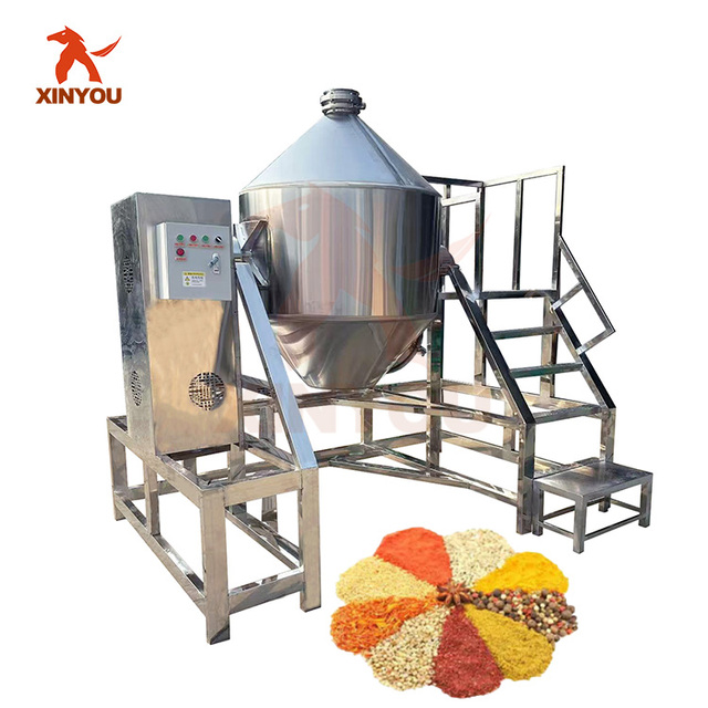 Food Grade Industrial Automatic 30l 50l 100l 300l Small Double Cone Blender Rotary Drum Dry Food Powder Mixer Mixing Machine