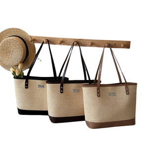 Nouveaux sacs fourre-tout en paille pour femmes, durables et tendance, avec fermeture éclair et doublure en polyester pour un usage quotidien en voyage - Product Image 4