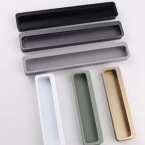 Kitchen PET Skin-Feel Morandi Color Handle Slotted Embedded Cabinet <b>Door</b> Handle for Dresser Living Room School Wardrobe for Mall - Product Image 1