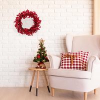 Karangan bunga Natal dengan bel PVC karangan bunga Natal dengan bola merah