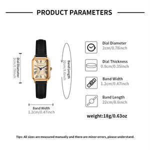 Orologio di Lusso Vintage <span class=keywords><strong>da</strong></span> <span class=keywords><strong>Donna</strong></span> con Numeri Romani Cassa Quadrata in Lega Oro Rosa Movimento al Quarzo Marca Hangzhou Gioiello di Charme - Product Image 3