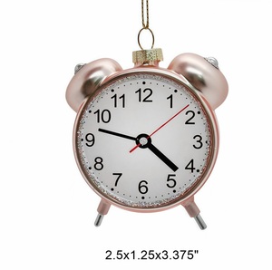 Horloge de table décorative en verre avec pendentif en forme d'arbre, vente en gros, décorations de Noël en verre, ornements suspendus pour sapin de Noël - Product Image 3