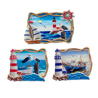 Aimant de réfrigérateur souvenir personnalisé en résine de la côte méditerranéenne, Marseille, Cannes, Toulon, France