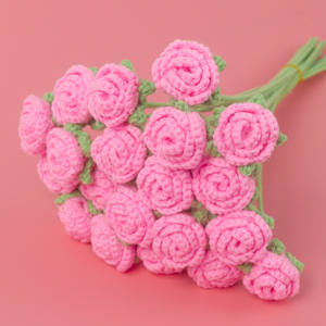 Ramo de Flores Artificiales de <span class=keywords><strong>Rosas</strong></span> de Burbuja Tejidas a Mano, Regalo del Día de San Valentín <span class=keywords><strong>para</strong></span> <span class=keywords><strong>Cumpleaños</strong></span> de Niñas - Product Image 3