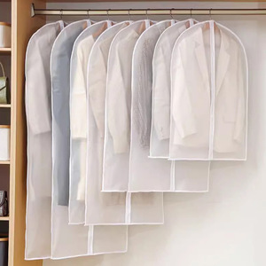 Funda protectora para ropa, de tela no tejida, rectangular, con gancho, a prueba de humedad, para guardar trajes y abrigos, para uso en armarios. - Product Image 1