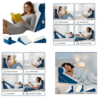 Lot de 3 oreillers orthopédiques en mousse à mémoire de forme haute densité réglables pour lit, idéaux pour la chirurgie, l'hôtellerie et le reflux acide