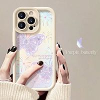 Coques de Téléphone Antichoc Luxe Papillons pour iPhone 17 Air 16 15 Plus Pro Max 14 13 12 11 – Housse de Protection Arrière Anti-chute