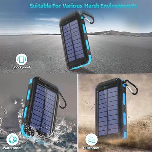 Cargador de Energía Solar Inalámbrico para Teléfono Inteligente, Banco de Energía Pequeño de 33800 mAh, Cargador de Teléfono Móvil, Luz de Emergencia para Camping, Banco de Energía LED para Exteriores - Product Image 3