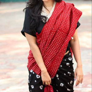 Sari en lin imprimé numérique tendance, séchage rapide, pour les fêtes et mariages indiens et pakistanais, Diwali, toutes saisons - Product Image 1