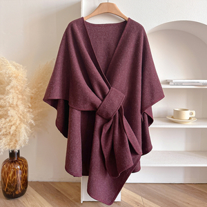 Sciarpa Elegante da Donna di Alta Qualità con Cintura, Poncho Morbido Aperto sul Davanti per Primavera Autunno Inverno 2026 - Product Image 6