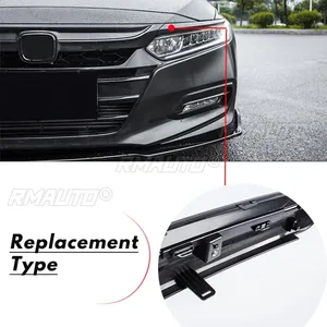 สำหรับ Honda Accord Sedan รุ่นที่ 10 ปี 2018-2020 4 ประตู กระจังหน้าโครเมียมสีเงินลายคาร์บอนไฟเบอร์ ชิ้นส่วนทดแทน - Product Image 3