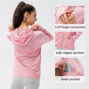 Vêtements de protection solaire pour les sports d'été Upf 50 + Top de protection <span class=keywords><strong>anti</strong></span>-<span class=keywords><strong>UV</strong></span> à manches longues <span class=keywords><strong>Veste</strong></span> de protection solaire respirante pour femmes - Product Image 2