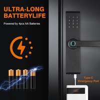 Serrure de porte intelligente électronique Wifi Tuya avec empreinte digitale biométrique, carte intelligente, mot de passe, clé, déverrouillage, appartement, Air Bnb, serrure de porte