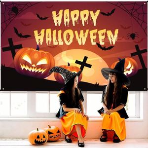 ขายธงแบนเนอร์แนวตั้งพิมพ์ลายดิจิตอลลายฟักทองฮาโลวีนน่ารัก ราคาถูก สำหรับห้องนั่งเล่น - Product Image 4