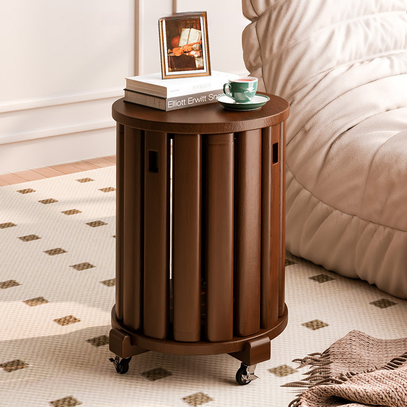 [upgrade mobile wheel] walnut color- stacked four