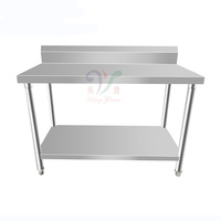 Commerciële Keuken Roestvrijstalen Prep Tafel Met Geïntegreerde Backsplash Voor Bakkerij Restaurant Voedselbereidingsgebied