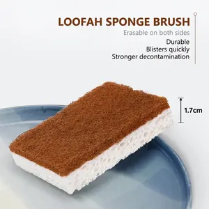 Masthome lavable 8 pièces carrelage luffa cuisine nettoyage dense <span class=keywords><strong>magique</strong></span> détail luffa éponge avec nettoyant pour chaussures éponge - Product Image 3