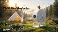 Proyector LCD con Diseño Innovador 2026, Mini, Portátil, Inalámbrico, WiFi, Duplicación de Pantalla, para Juegos de Teléfono, Cine en Casa, con Forma de Rueda de la Fortuna