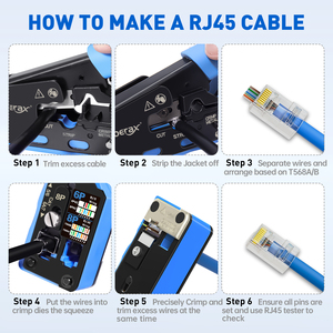 เครื่องมือตัดและปอกสาย ZOERAX RJ45 22AWG ถึง 24AWG สำหรับสาย Cat5 Cat6 Cat7 Cat8  8P8C RJ11 RJ45 รุ่น 778 22AWG t - Product Image 6