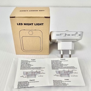 Modern Square LED Night <b>Light</b> with Human Body Induction Sensor <b>Plug</b>-in PC Material for Bedroom Use - Product Image 6