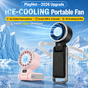 Nuevo Ventilador de Mano de Alta Velocidad, Ventilador de Cuello Portátil, Mini Ventilador Turbo, Flujo de Aire Ajustable, Pantalla Digital, Funcionamiento Silencioso - Product Image 2