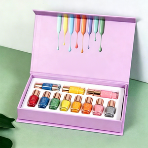 Caja de embalaje personalizada para esmalte de uñas en gel, con revestimiento UV, laminación mate, esponja y grabado en relieve, para cuidado de la piel. - Product Image 2