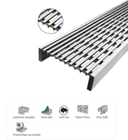 Caniveau de drainage de piscine extérieur et grille en acier inoxydable 304 316 avec protection de talon en fil métallique, style cale