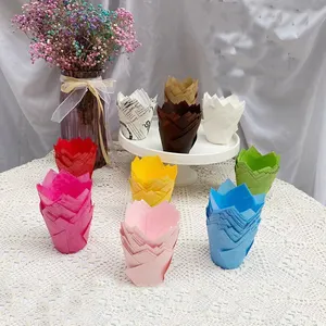 Customize Single Wall Tulip Cupcake Liners Paper Baking Cup Holders And Muffin Liners Wrappers