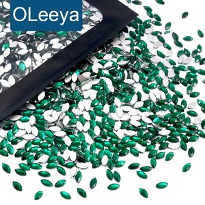 OLeeya Vente en gros 1440 pièces Strass ultra-brillants pour nail art, forme œil de cheval, 2*4mm, mini pierres plates, gemmes 3D pour décoration d'ongles - Product Image 1