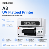 Impresora UV Plana GCLOR A3 con Cabezal XP600 de 2 Cabezales, 300*500mm, Tinta Blanca, Barniz, Grabado en Relieve, Impresión en Cuero, Fundas para Teléfonos, Vasos, Acrílico