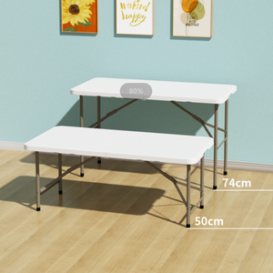 Đồ Nội Thất Ngoài Trời Bàn Gấp 4Ft Bàn Nhựa Dã Ngoại Bàn Tiệc Đa Năng Hình Chữ Nhật Bằng Nhựa Màu Trắng Dễ Mang Đi - Product Image 3