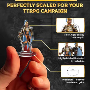 OEM ODM Présentoirs en acrylique minces pour figurines, ensemble de figurines double face pour jeux de table, 13 mini-figurines plates en acrylique avec support - Product Image 3
