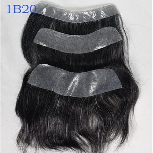 Thẳng PU phía trước chân tóc V vòng lặp Remy tóc ren đóng cửa cho nam giới trung quốc tóc - Product Image 5