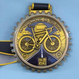 ผู้ผลิตอุปกรณ์กีฬาโลหะ ขายส่งเหรียญกีฬาจักรยานเคลือบอ่อนและแข็งแบบกำหนดเอง - Product Image 4