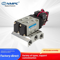 Terminal Durable 24vdc 220vac 1/8 Pouces Pneumatique Électrovanne Distributeur Collecteur 5/2 air Swith 4v110-06 pour Machine Textile