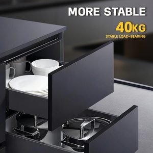 Glissière de tiroir moderne en acier 5D à extension complète de haute qualité avec système de fermeture amortie pour cuisine et chambre - Product Image 1
